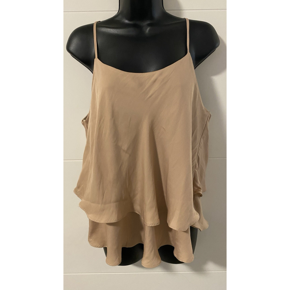 Nine Britton Womens Spaghetti Strap Tiered Cami Top Sz Large Y2K Fairy Coquette